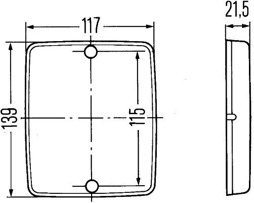 Rückstrahler rot mit Kunststoff-Bodenplatte 139x117mm 