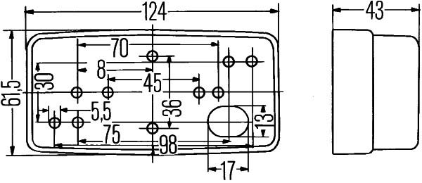 Seitenmarkierungsleuchte Hella 12/ 24 Volt