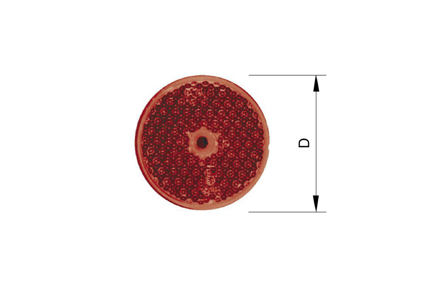 Rückstrahler rot rund Durchmesser 60mm 