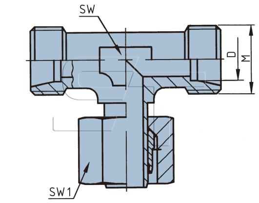 T- Verschraubung für 6 mm Rohr, mittig einstellbar