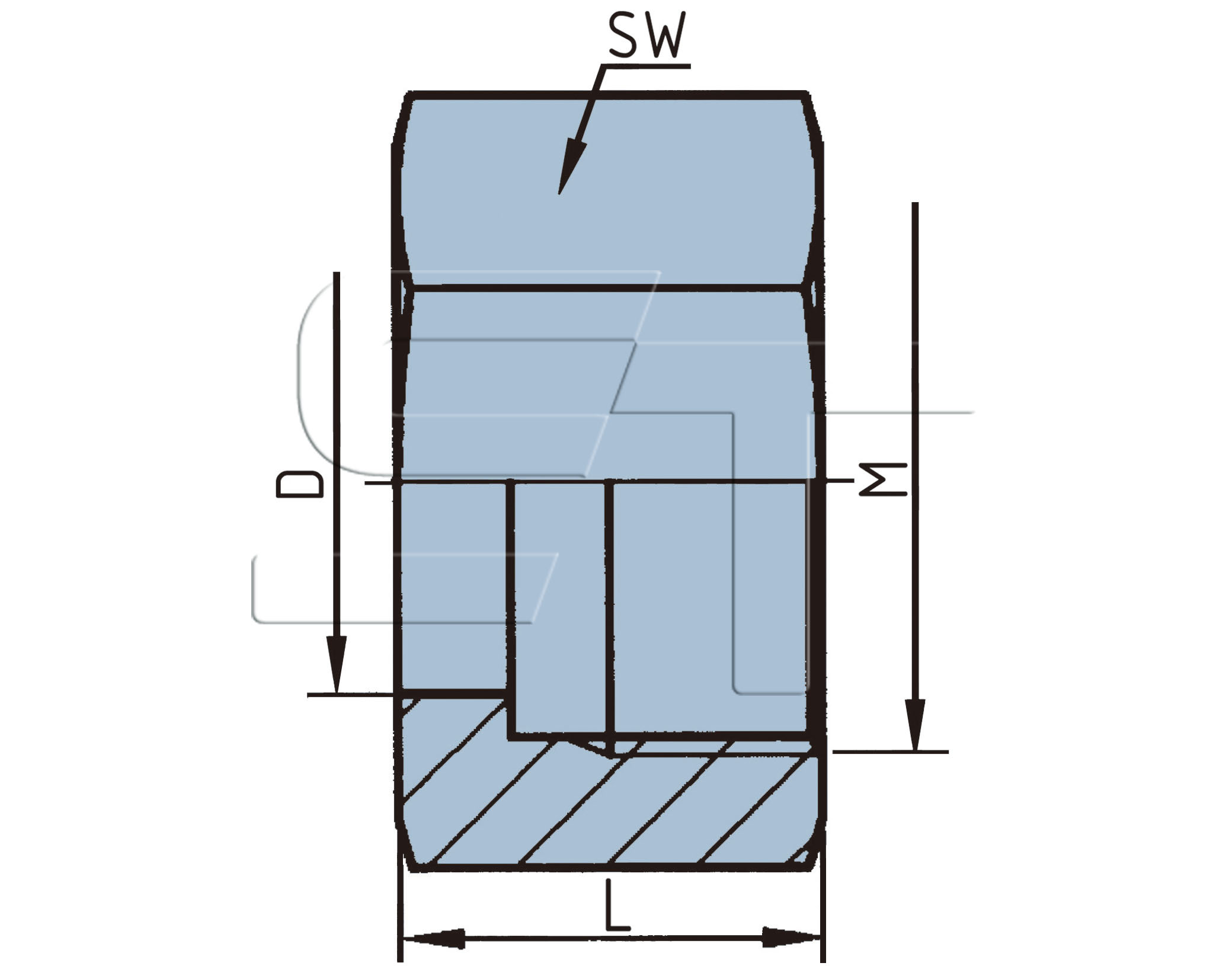 Überwurfmutter für Schlauchstutzen M 22 x 1,5