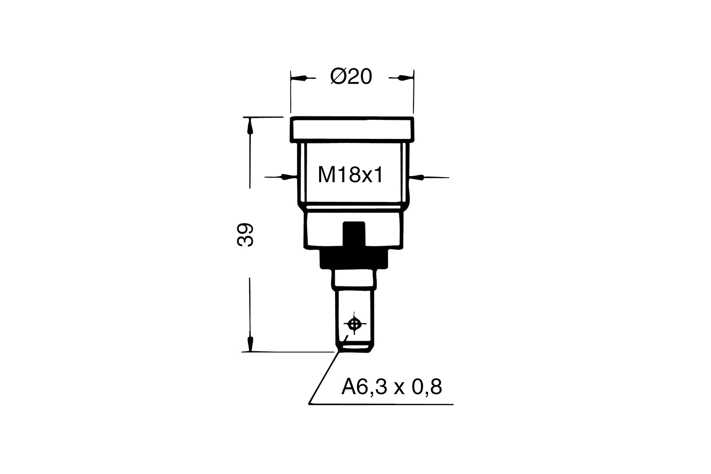 Steckdose 1 polig ohne Deckel M18x1 für Rundumkennleuchte 