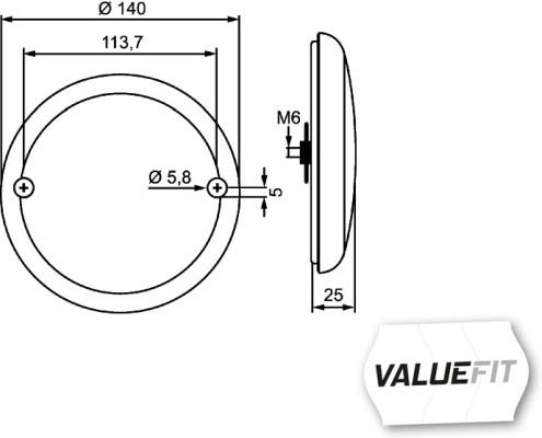 LED Heckleuchte 12 / 24 V rund 140mm Durchmesser  