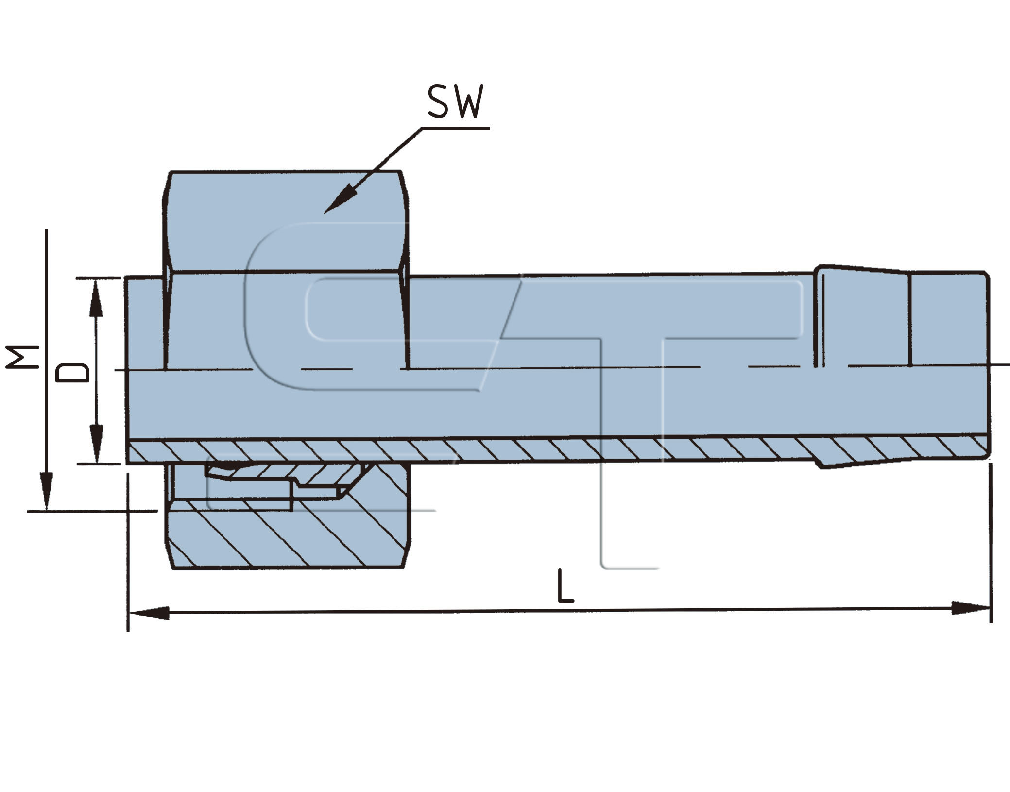 Schlauchstutzen mit Überwurfmutter M18 x 1,5