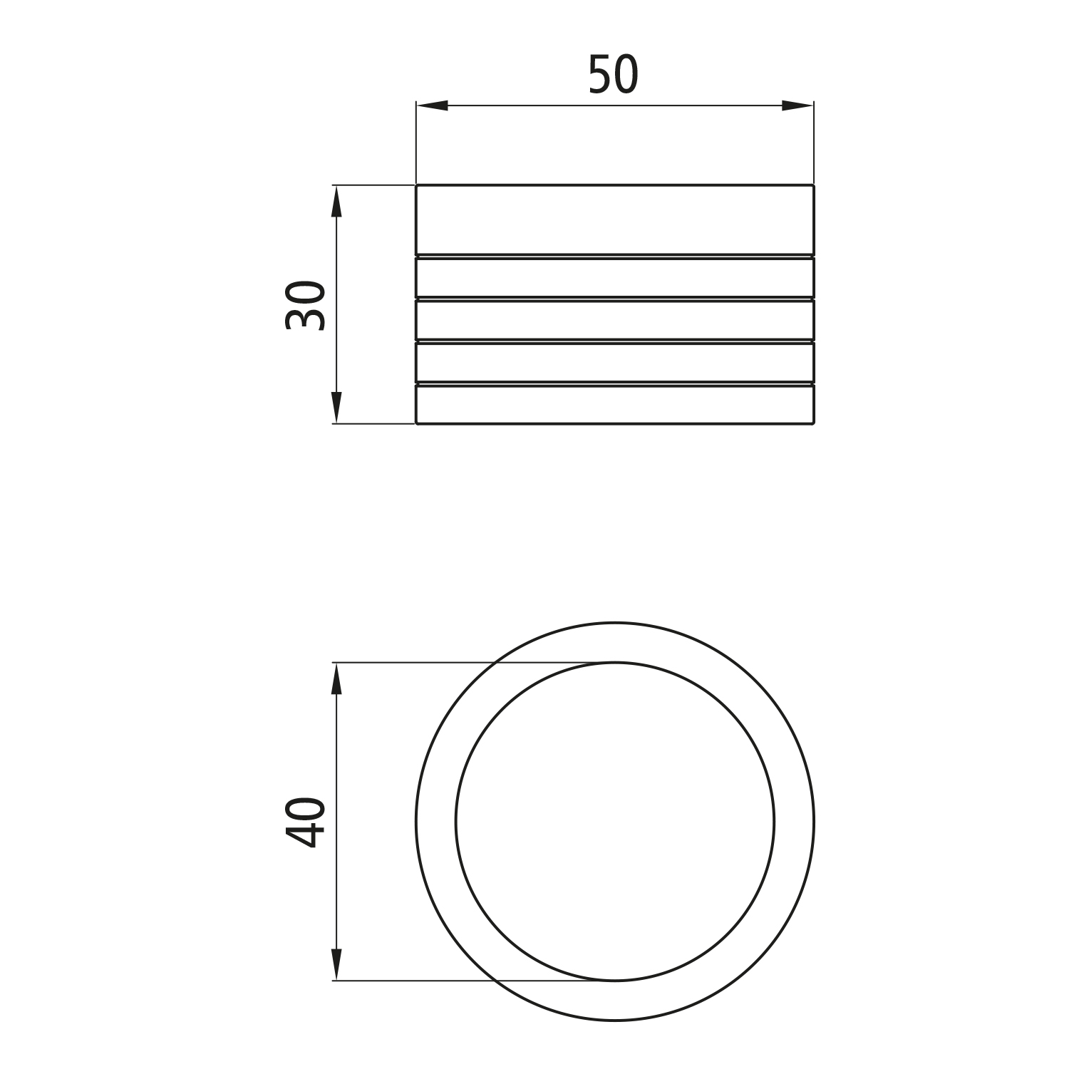 Zugösenbuchse 50mm geschlossene Ausführung