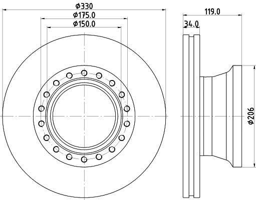 Bremsscheibe passend für DAF LF 45