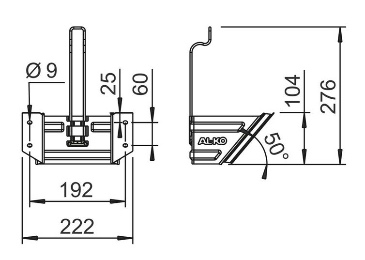 Hemmschuhhalter 160mm Stahl verzinkt 