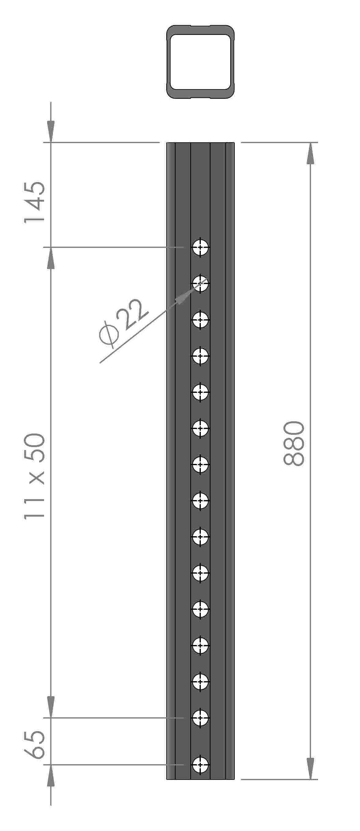 Stützrohr für Stützbein 800 mm