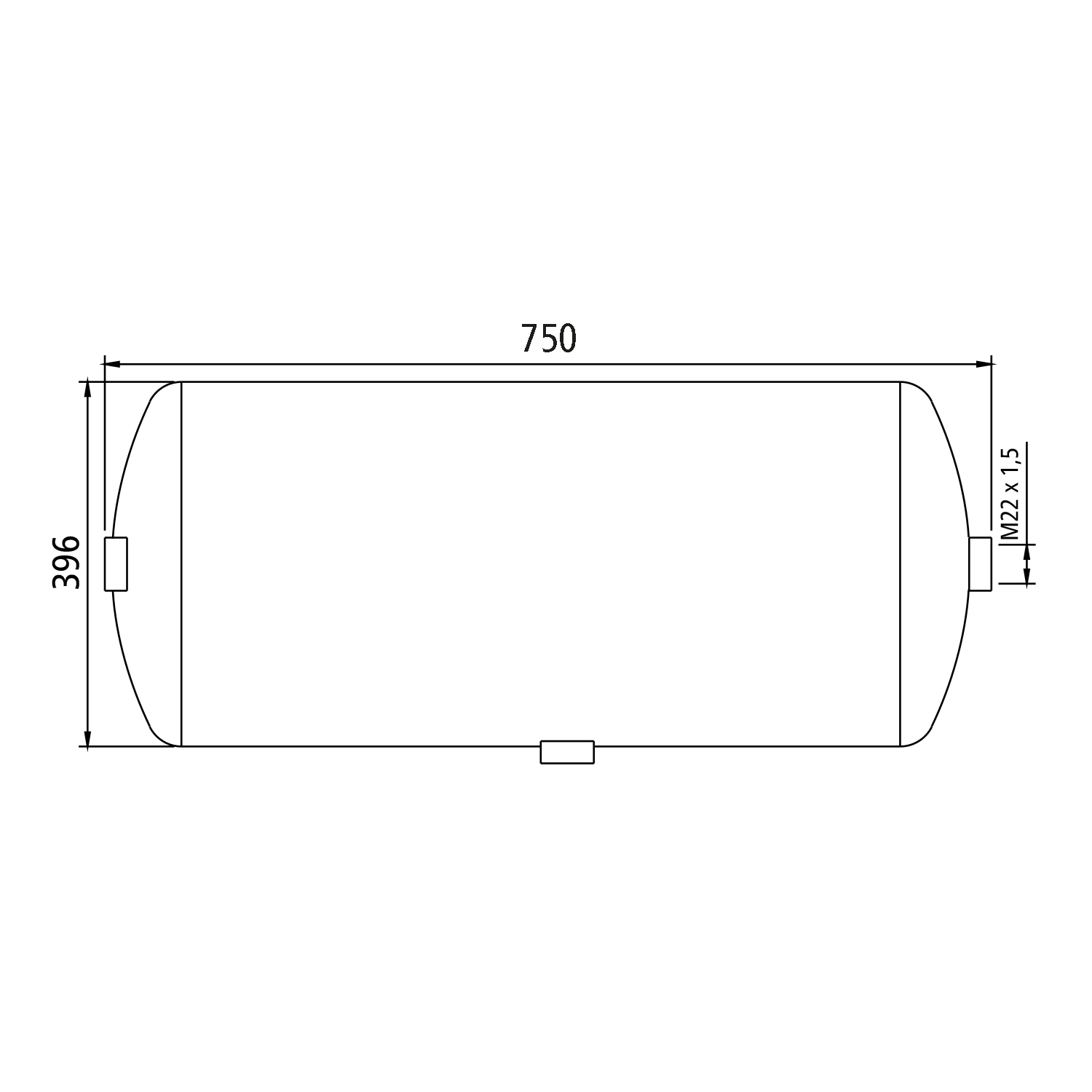 Aluminium Luftbehälter 80 Liter Ø 396mm