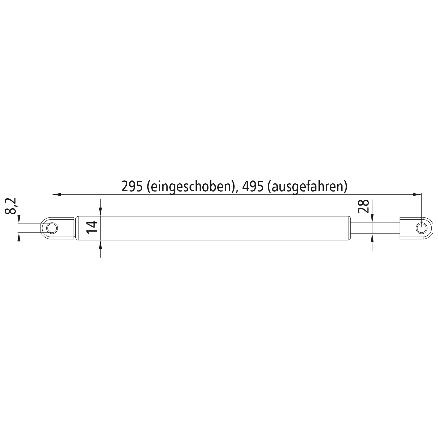 Gasdruckfeder 1500 N   