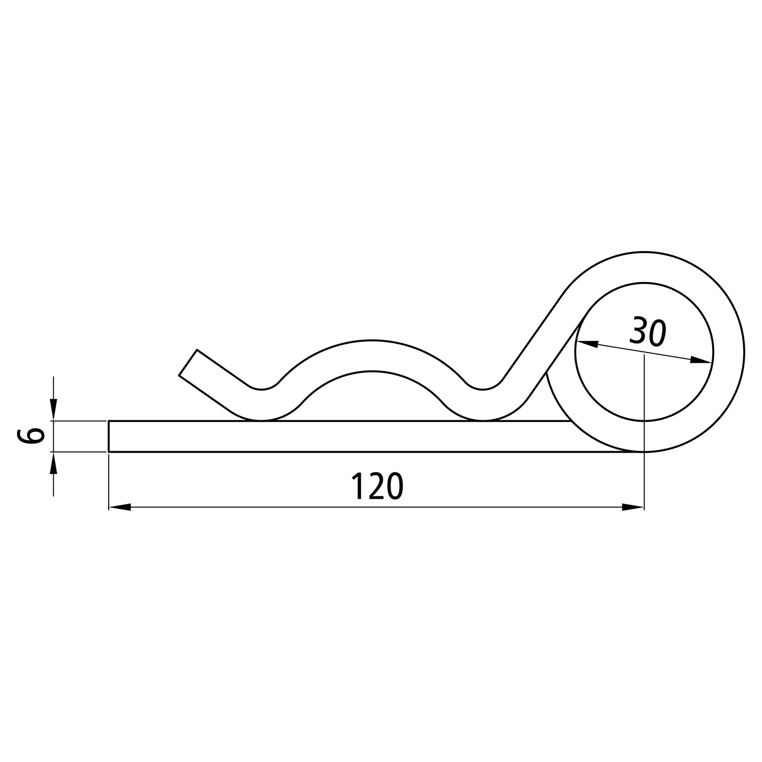 Federstecker 6mm verzinkt VPE 25 Stück  