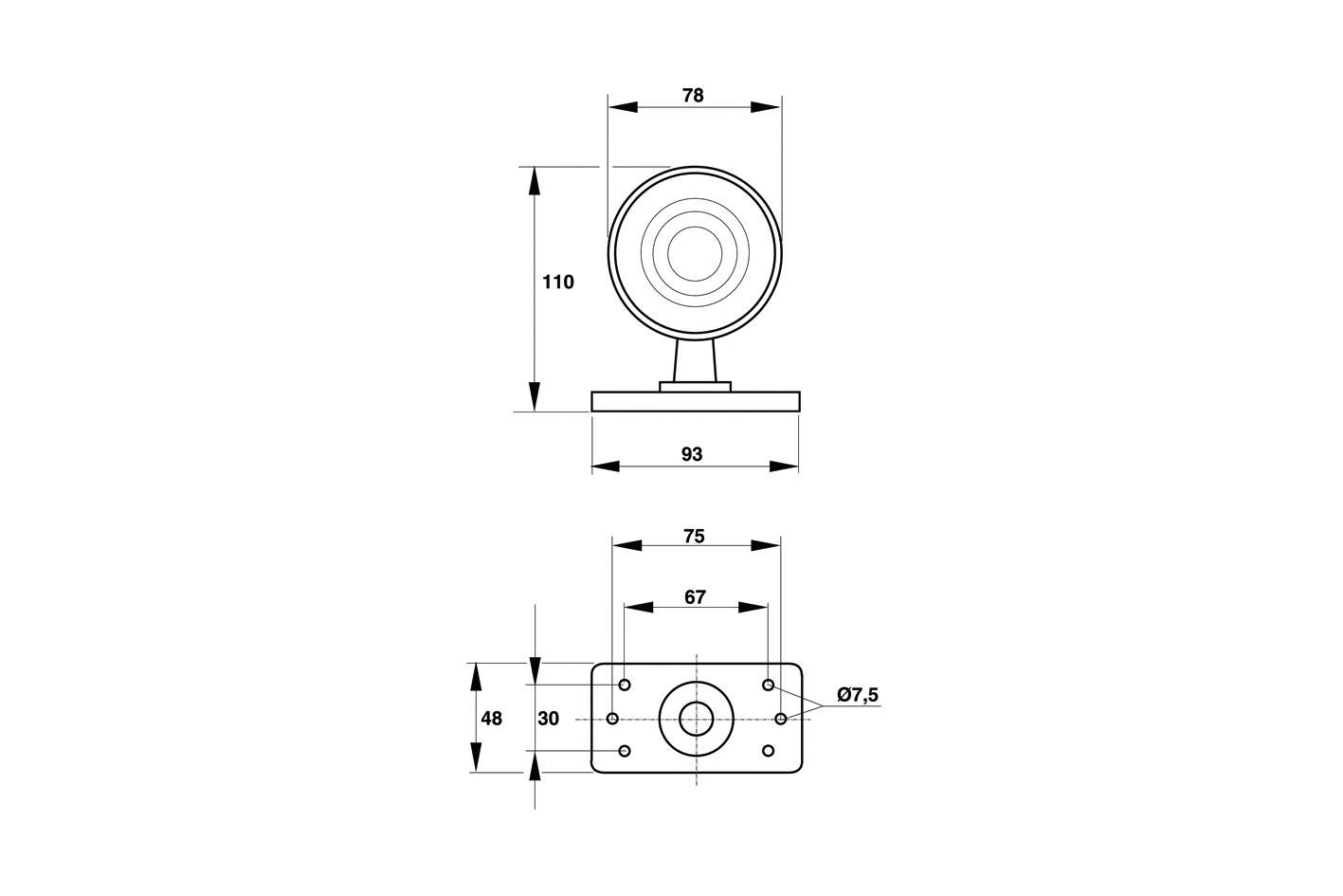 LED Begrenzungsleuchte 12/ 24V 360 Grad drehbar