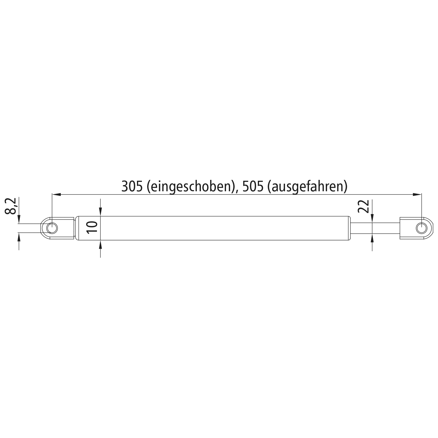 Gasdruckfeder 500 N  