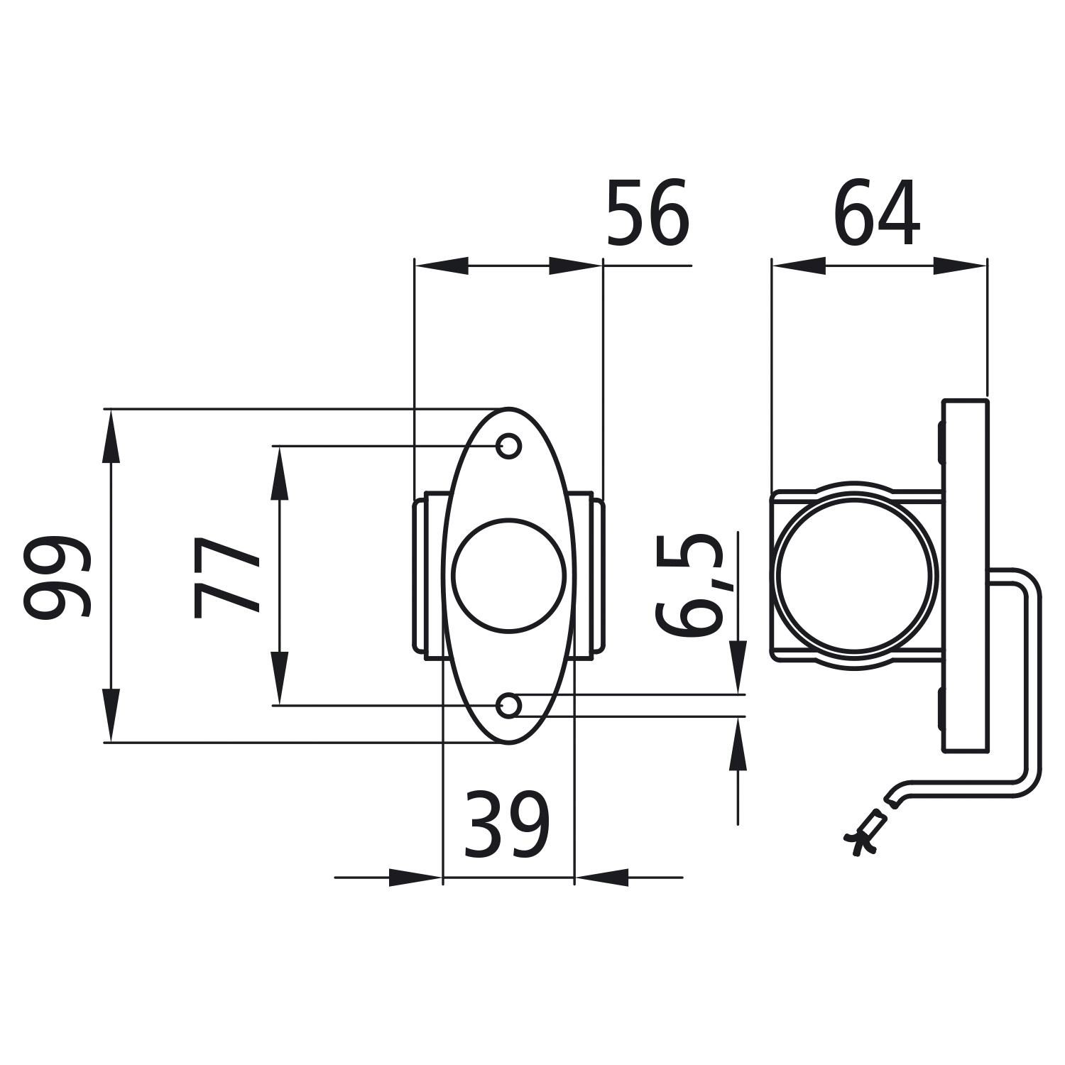 Umrissleuchte LED Superpoint III Anbaugehäuse