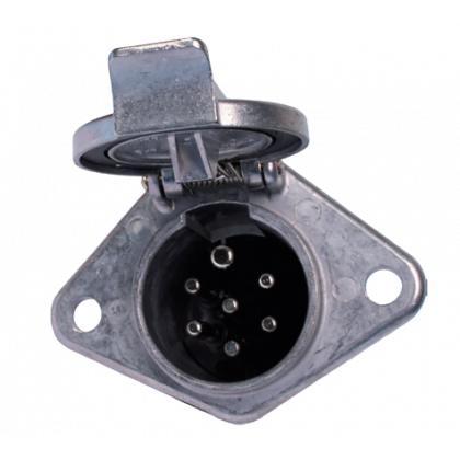 Steckdose 24 Volt 7 polig mit Kontaktstift ISO 1185 mit 16x Flachsteckanschluss