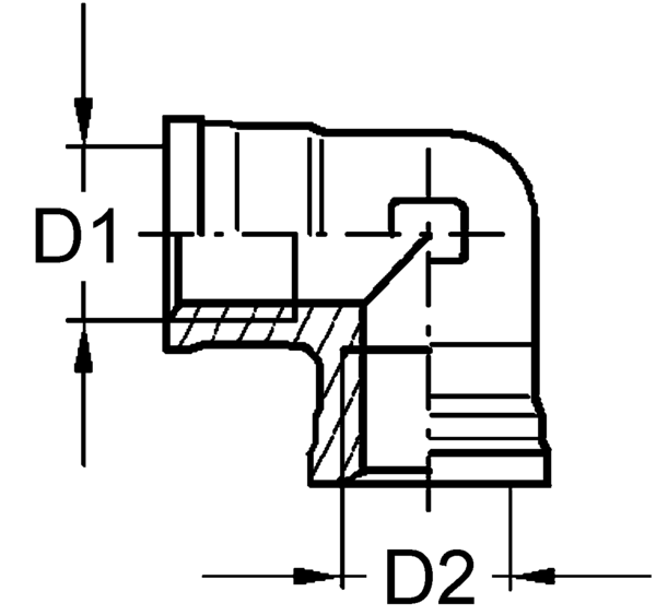 Winkelstück Innengewinde M22 x 1,5 beidseitig