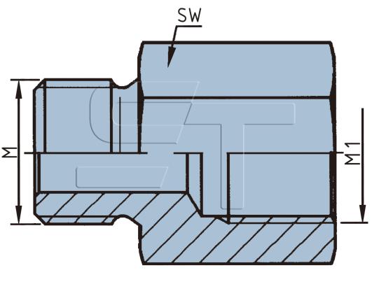 Reduzierung M22 x 1,5 Innengewinde auf M16 x 1,5  Außengewinde