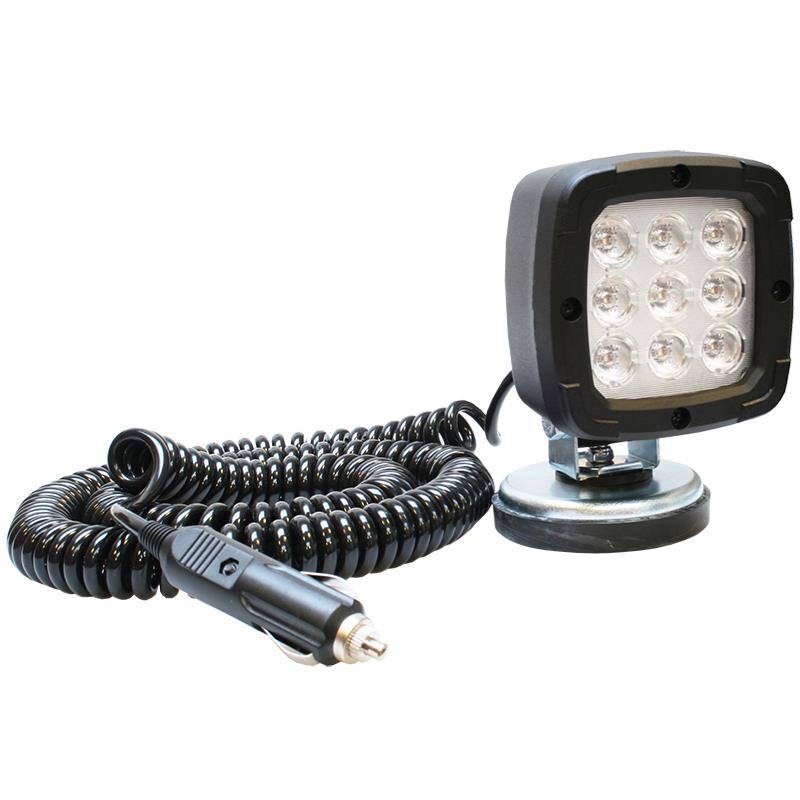 Arbeitsscheinwerfer mit Magnetfuß mit 9 High Power Osram Lichtdioden  Arbeitsscheinwerfer mit Magnetfuß mit 9 High Power Osram Lichtdioden