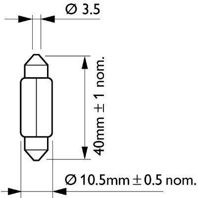 Glühlampe Soffitten 24 Volt /10 Watt SV 8,5-8 (10,5 x 41mm)
