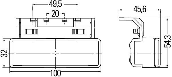 LED Seitenmarkierungsleuchte mit Winkelhalter universal