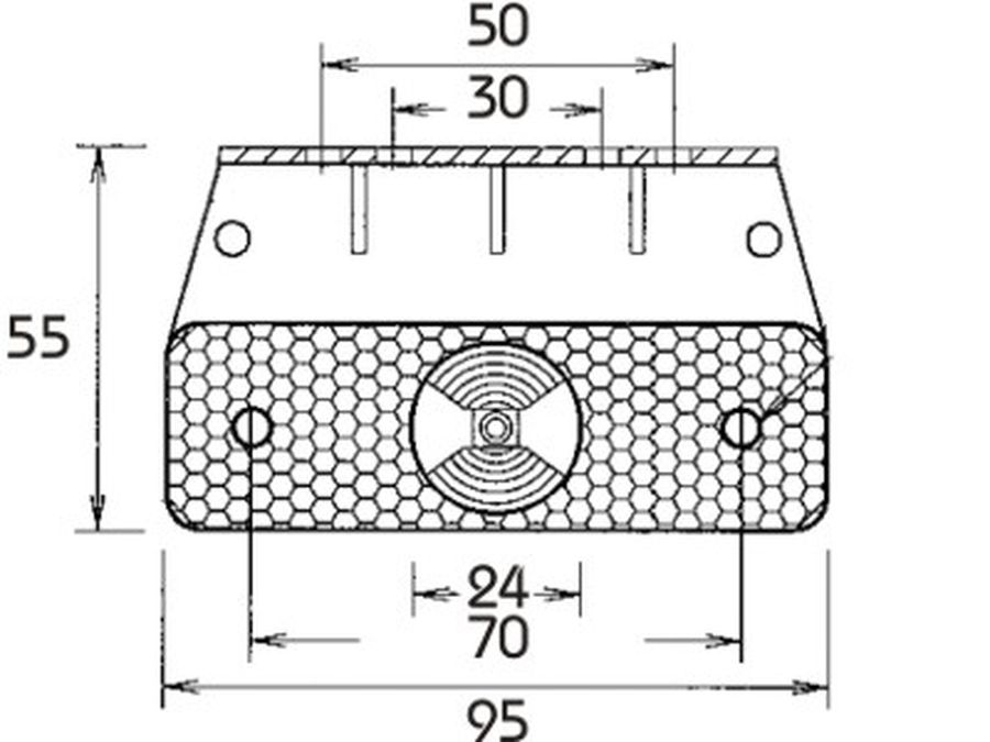 LED Seitenmarkierungsleuchte Flatpoint mit Winkelhalter