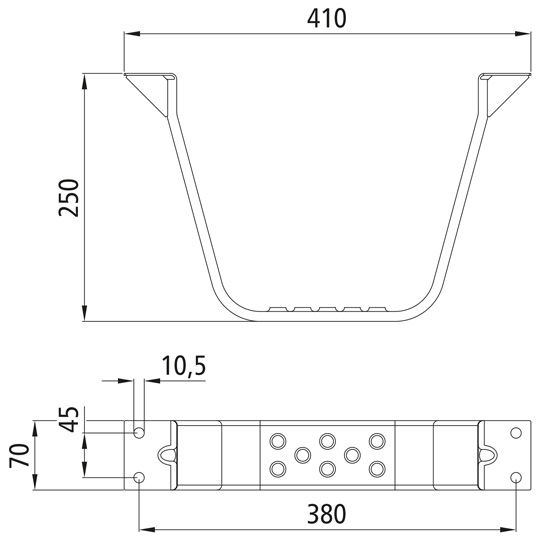 Trittbügel mit einer Bauhöhe von 250mm Trittbügel mit einer Bauhöhe von 250mm