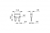 MINI-Flachstecksicherung 20 Ampere gelb  