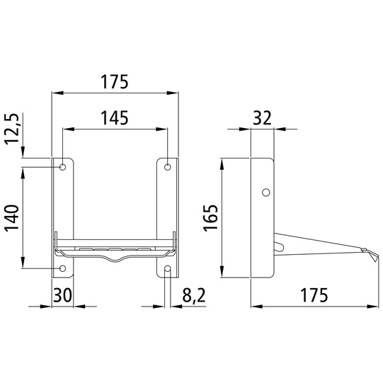 Klapptritt Trittfläche 160 x 150mm 