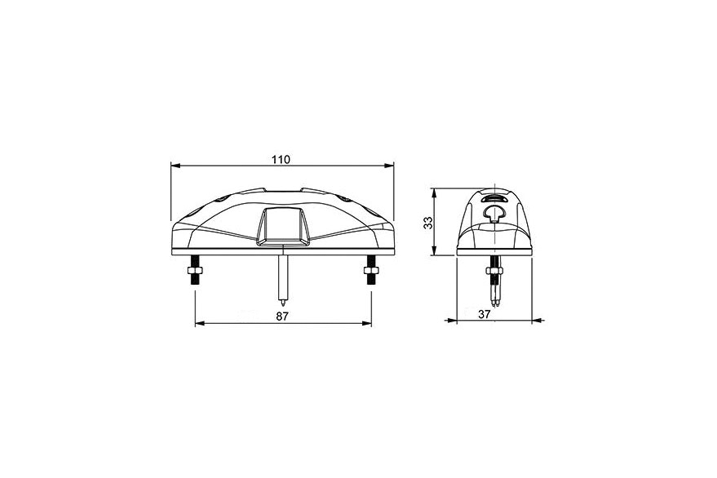 LED Umrissleuchte 10-30V für linken und rechten Anbau 