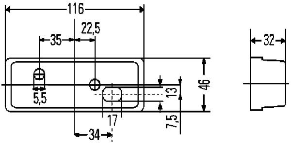 Positionsleuchte weiß Hella 12/24 Volt