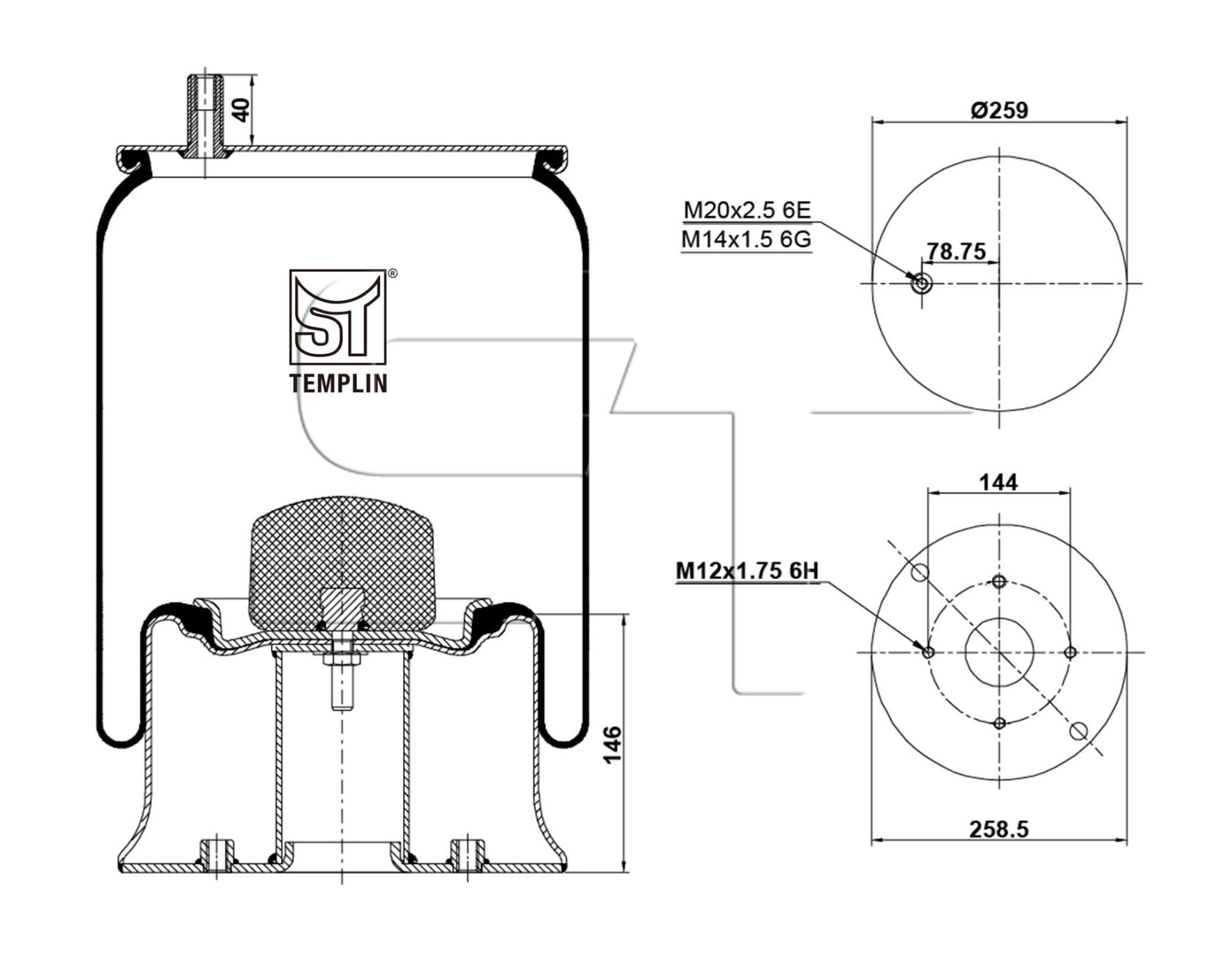 Luftfederbalg passend für Mercedes Benz / Hendrickson