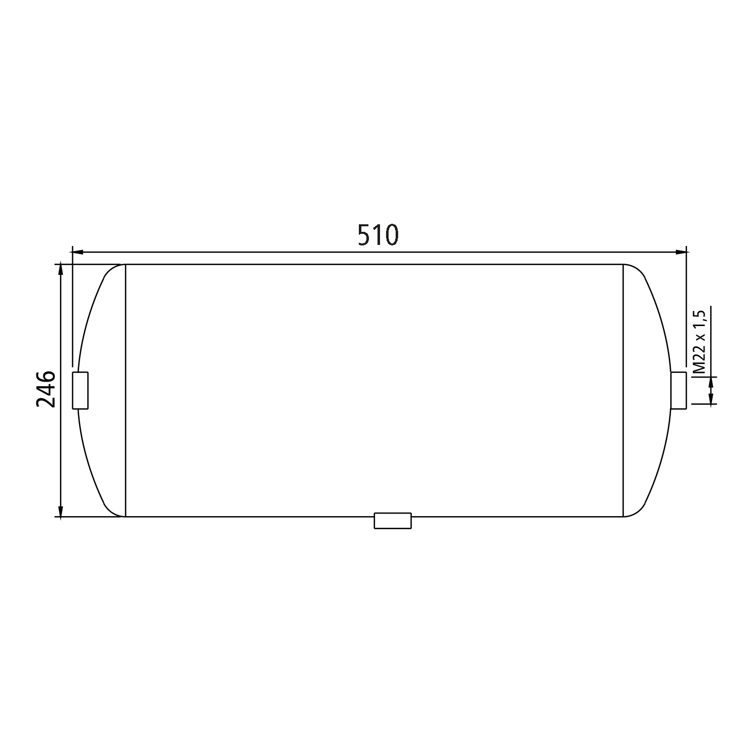 Aluminium Luftbehälter 20 Liter Ø 246mm