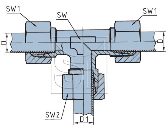 T- Durchgangs-Verschraubung für 12mm Rohr  