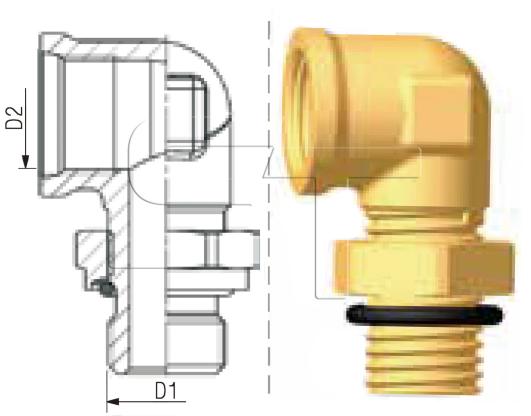 Winkelstück M16 x 1,5 auf Innengewinde M16 x 1,5 / 45 Grad  