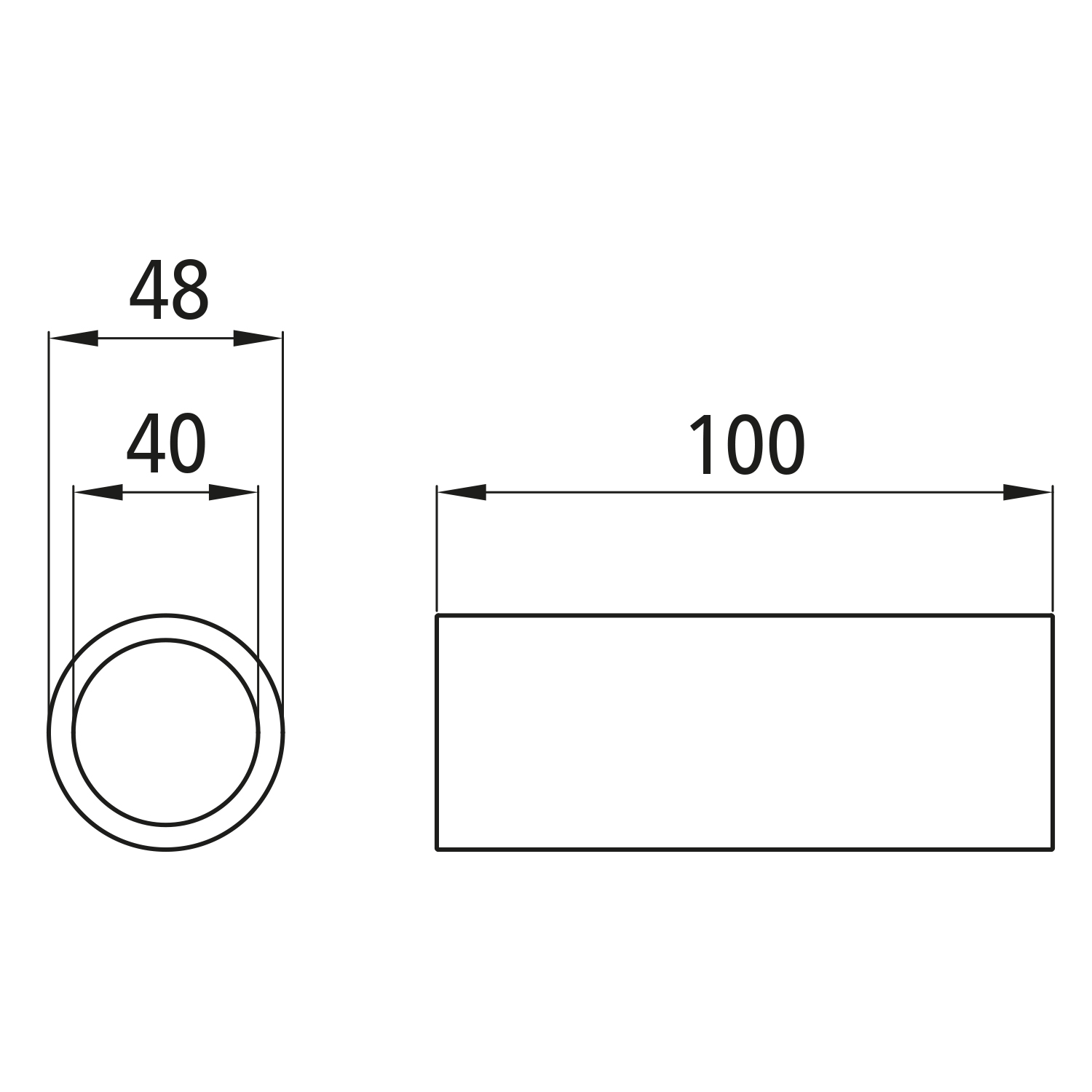 Messingbuchse 40 x 48 x 100mm