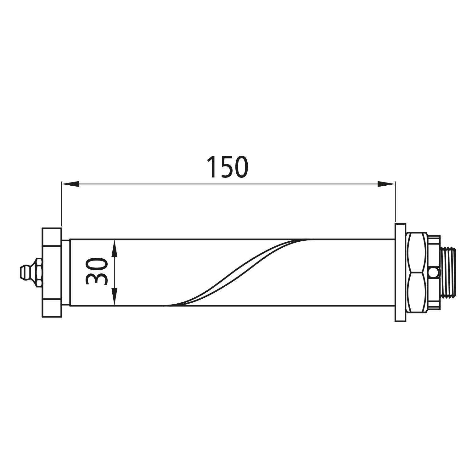 Normal- Federbolzen 30 x 150mm   