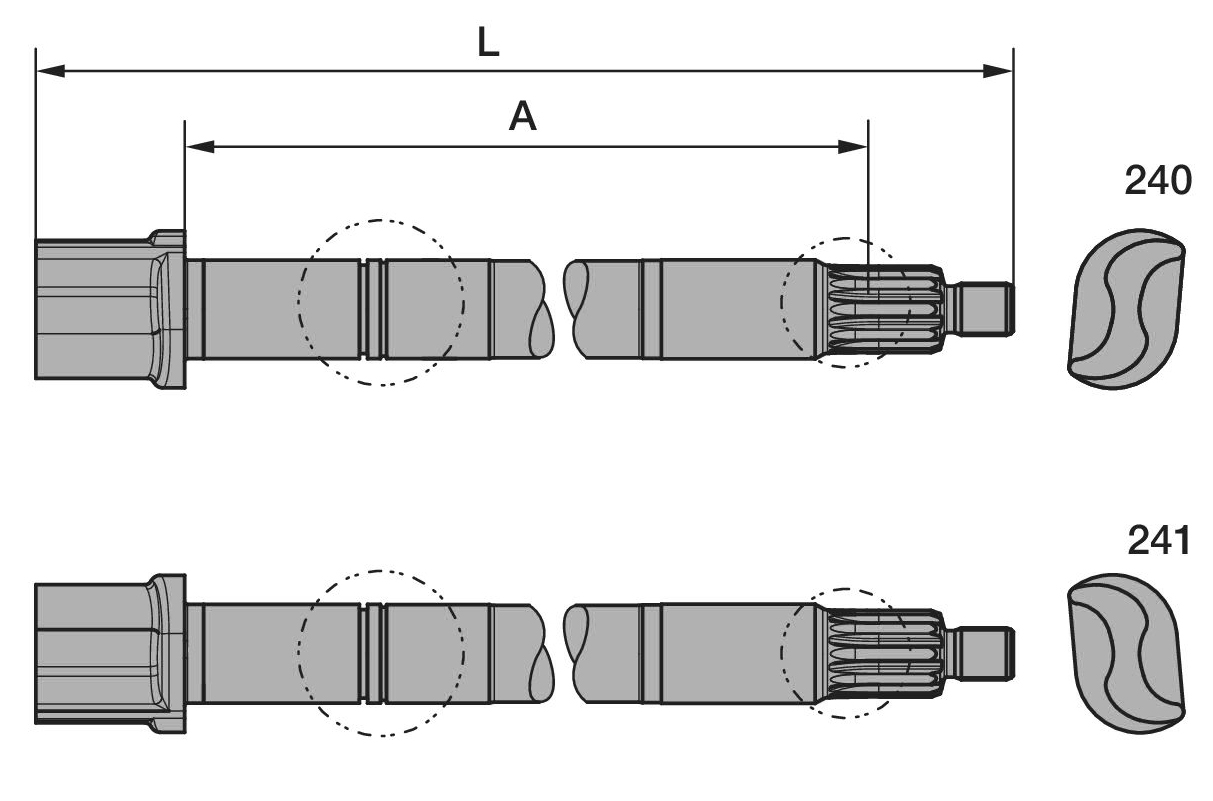 Bremswelle passend für BPW- Tiefladerachse 740 mm lang   