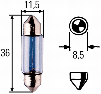 Glühlampe Soffitten 12 Volt / 5 Watt SV 8,5-8 11x36mm 