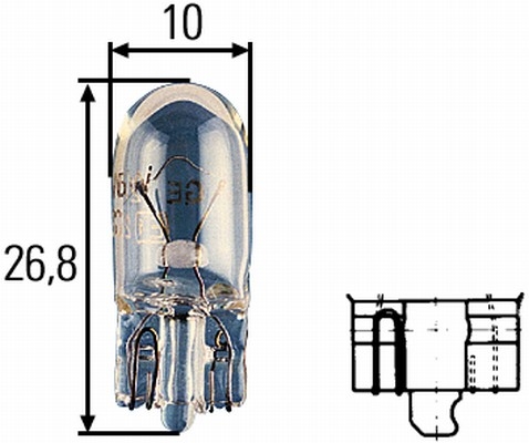 Glühlampe Glassockel  24 Volt 5 Watt W2,1x9,5d