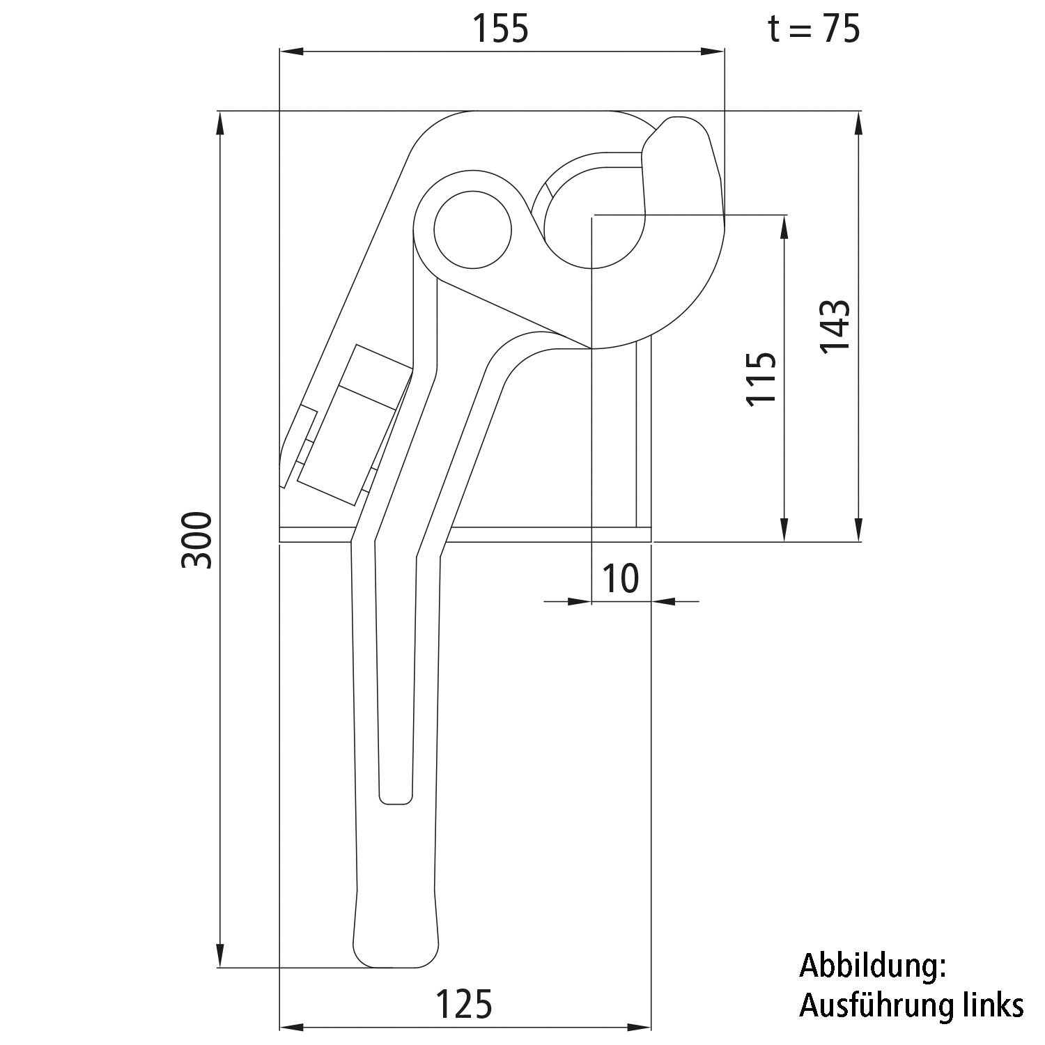 Pendelverschluss H 114 ab 4,5 t rechts