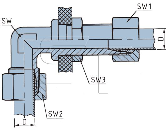 Winkel-Durchgangs-Schott-Verschraubung M12 x 1,5 auf  6 mm Rohr