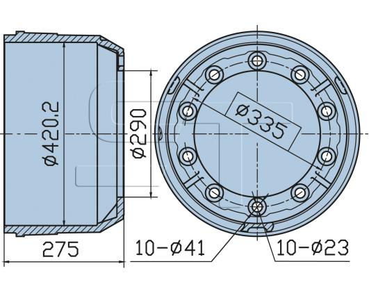 Bremstrommel passend für BPW-EHS /EHZ Achsen 420x200 