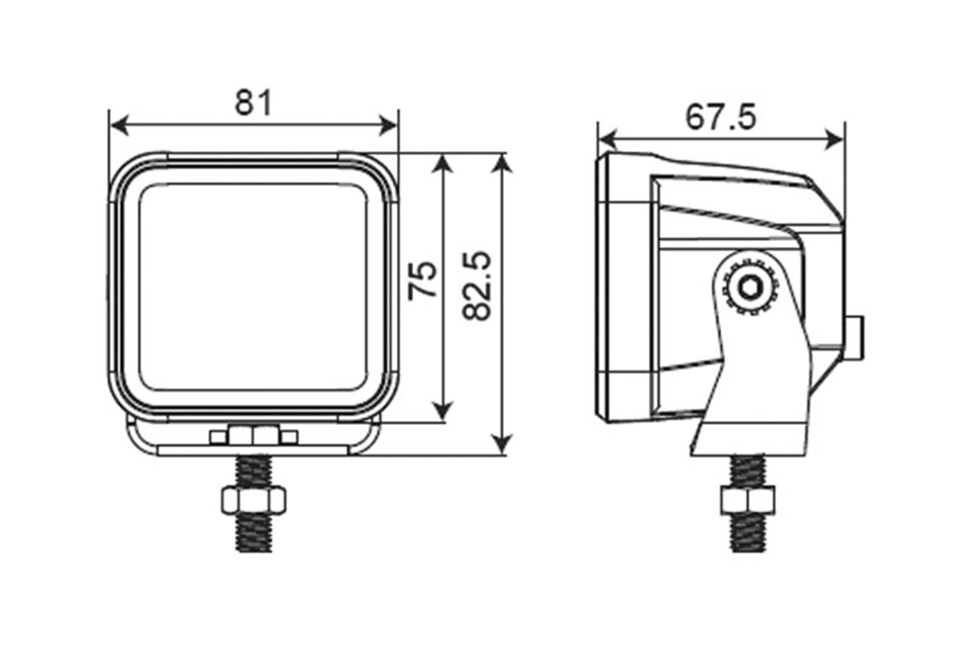 Arbeitsscheinwerfer mit 4 Leuchtdioden 4800 Lumen