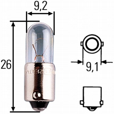 Glühlampe 12 Volt / 4 Watt BA 9s 