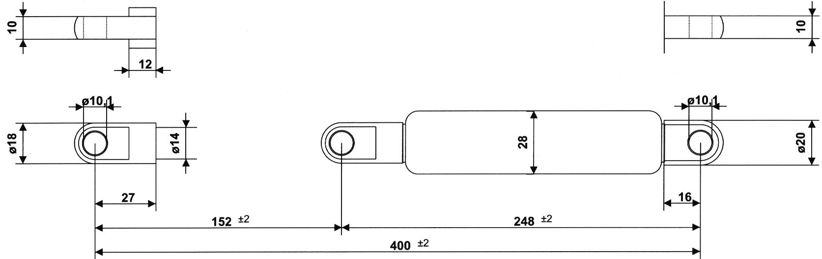 Gasdruckfeder 2500 N