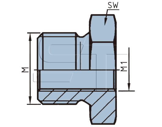 Reduzierung M16 x 1,5 auf M12 x 1,5 mit O-Ring