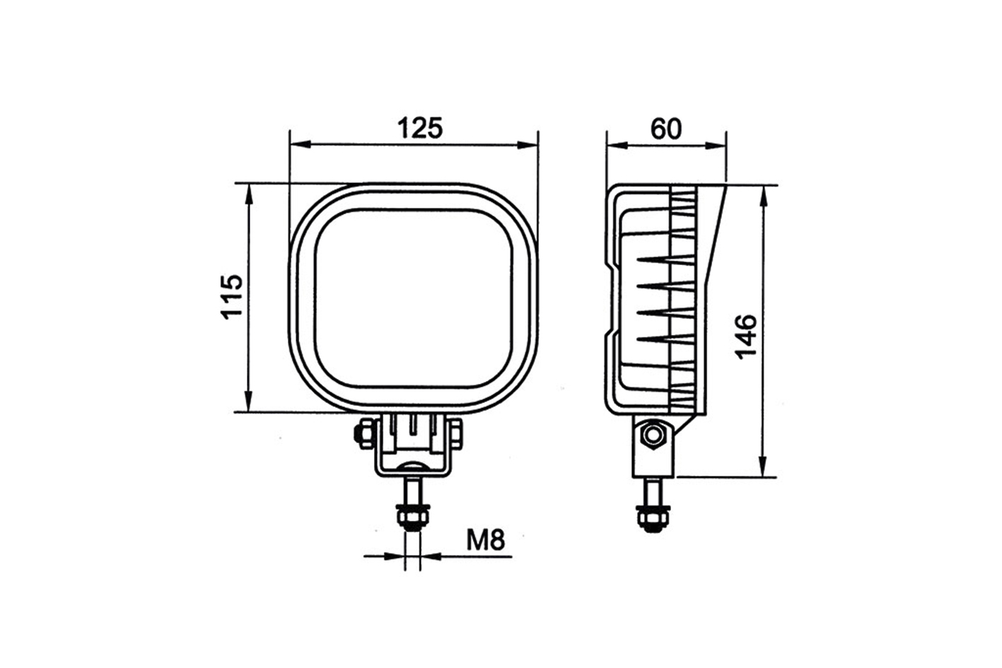 Arbeitsscheinwerfer mit 9 Leuchtdioden 2160 Lumen