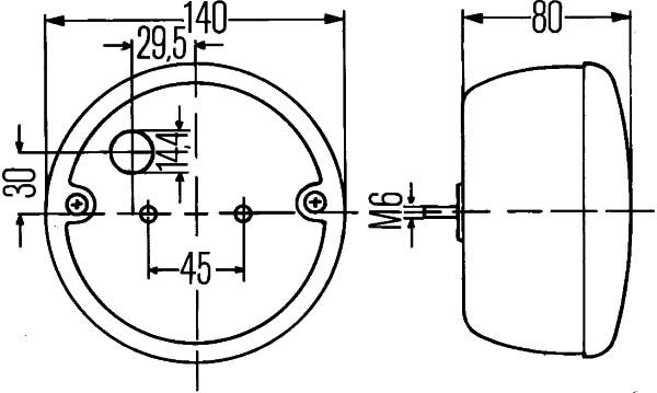 Lichtscheibe Hella rund 140mm Durchmesser