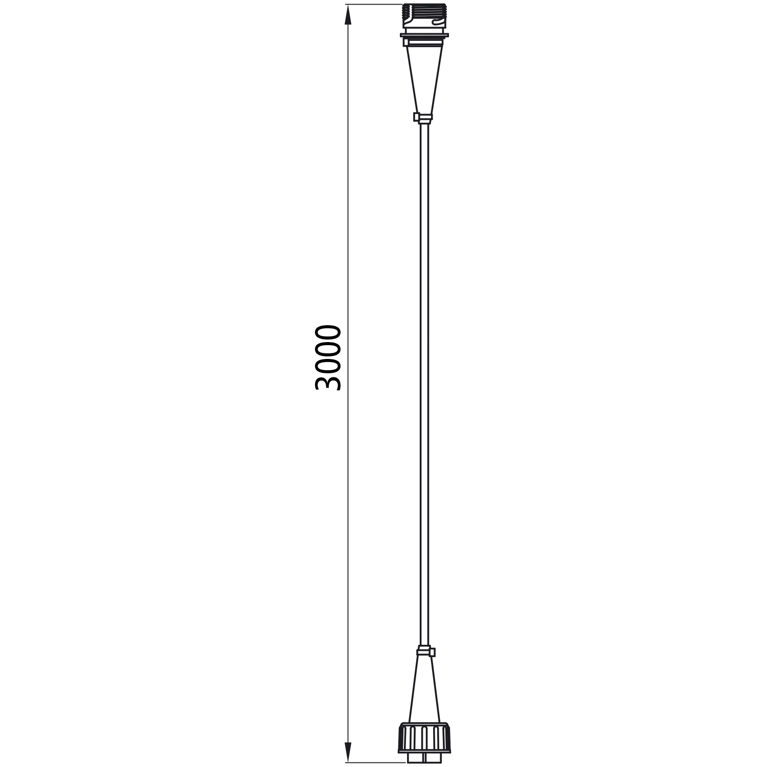 Verlängerungsleitung 7 polig 3000 mm (Buchse/Stift)