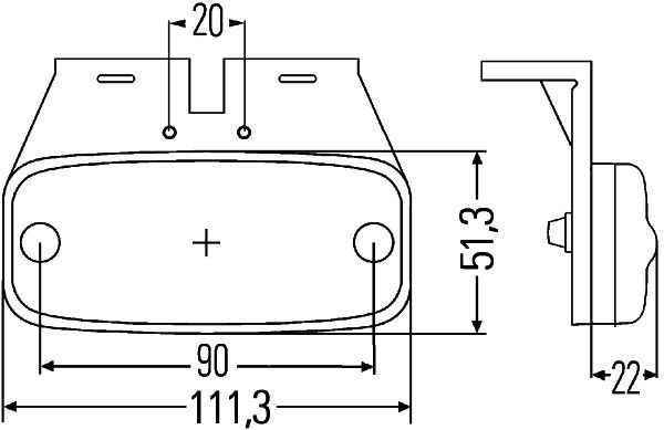 LED Seitenmarkierungsleuchte mit Universal-Winkelhalter